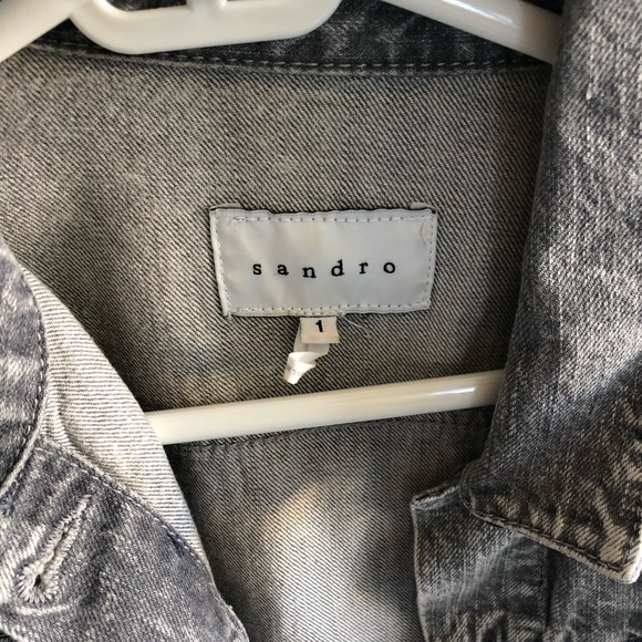 Sandro grey and white jean jacket - Picture 4 of 6